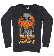 Bluza ADLER dama I want you to halloween Negru melanj