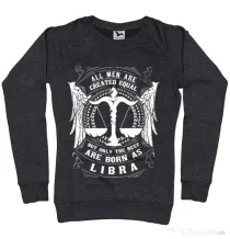 Bluza ADLER dama The best men are born as Libra Negru melanj