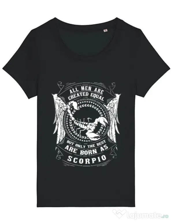 Tricou STANLEY STELLA dama The best men are born as Scorpio Negru
