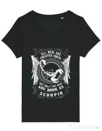 Tricou STANLEY STELLA dama The best men are born as Scorpio Negru