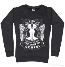 Bluza ADLER dama The best women are born as Gemini Negru melanj