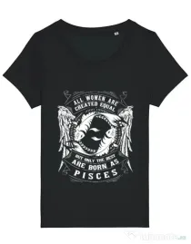 Tricou STANLEY STELLA dama The best women are born as Pisces Negru