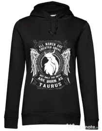 Hoodie dama cu gluga The best women are born as Taurus Negru