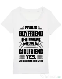 Tricou STANLEY STELLA dama Proud boyfriend Alb