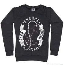 Bluza ADLER dama Anchor your soul Negru melanj