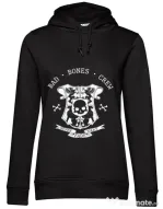 Hoodie dama cu gluga Bad bones crew crest Negru