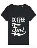 Tricou STANLEY STELLA dama Coffee is my fuel Negru