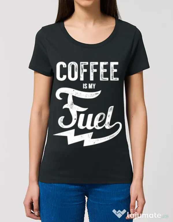 Tricou STANLEY STELLA dama Coffee is my fuel Negru