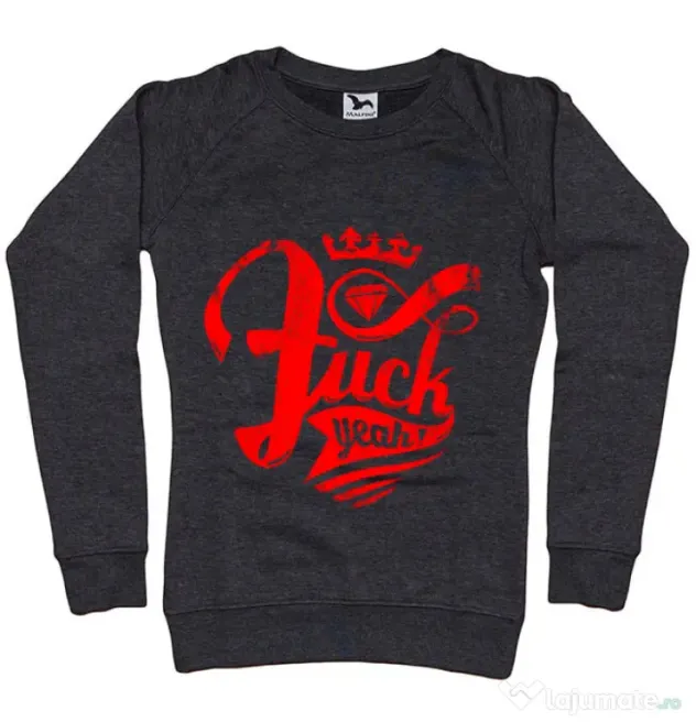 Bluza ADLER dama Fuck yeah Negru melanj