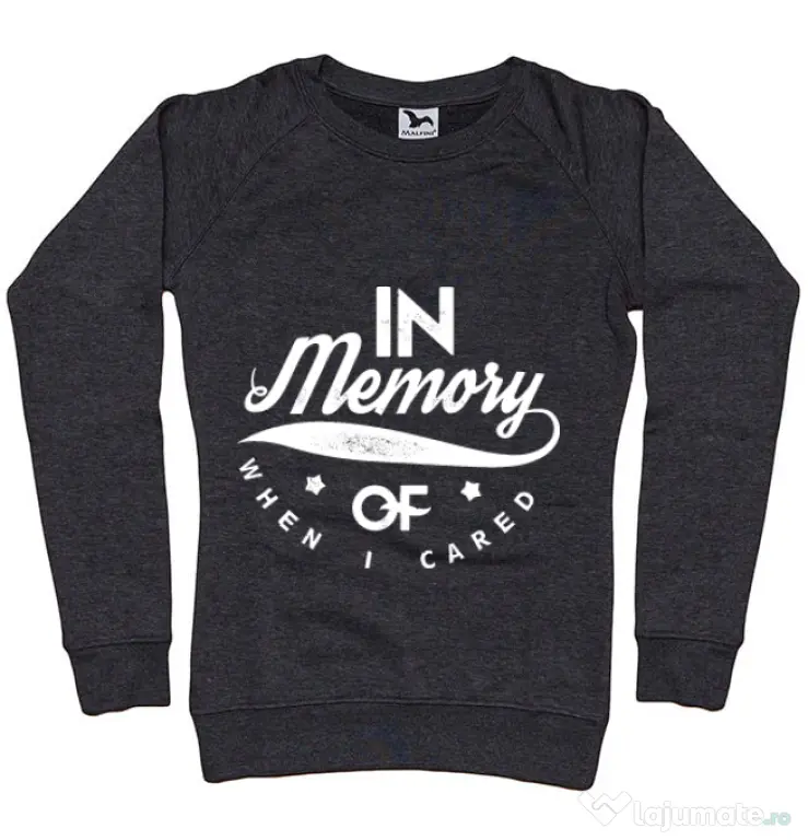 Bluza ADLER dama In memory of when I cared Negru melanj