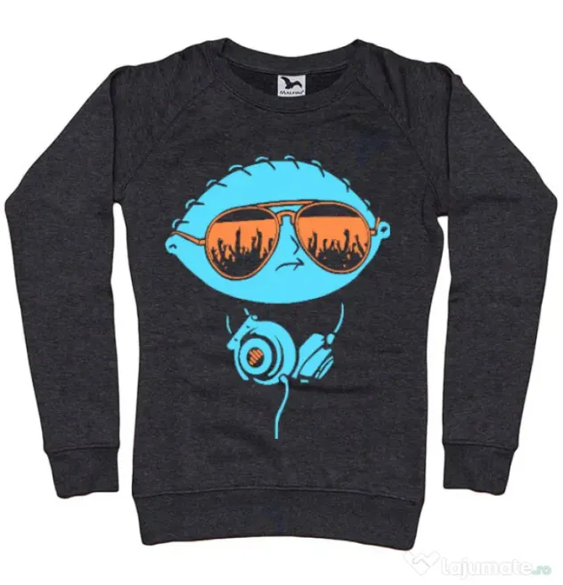 Bluza ADLER dama Dj Stewie Negru melanj