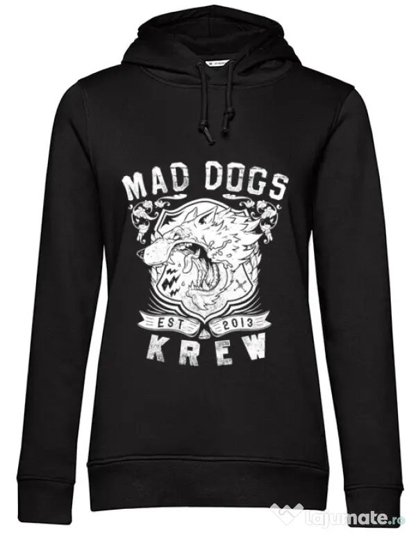 Hoodie dama cu gluga Mad dogs krew Negru