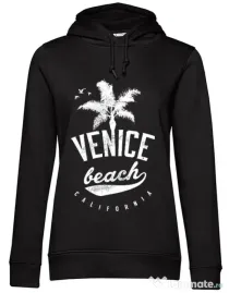 Hoodie dama cu gluga Venice beach California Negru