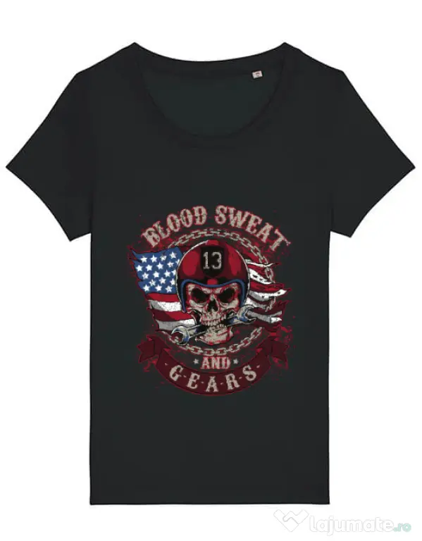 Tricou STANLEY STELLA dama Blood sweat and gears Negru