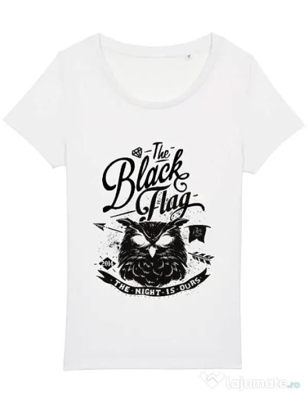 Tricou STANLEY STELLA dama The black flag owl Alb