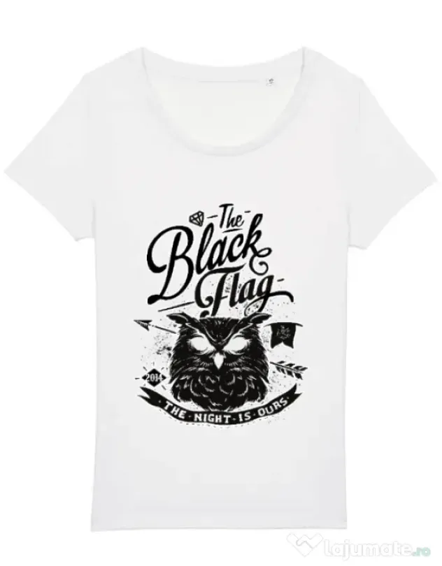 Tricou STANLEY STELLA dama The black flag owl Alb