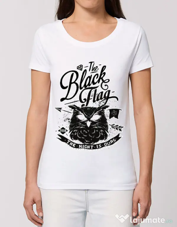 Tricou STANLEY STELLA dama The black flag owl Alb