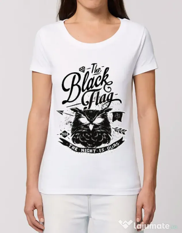 Tricou STANLEY STELLA dama The black flag owl Alb