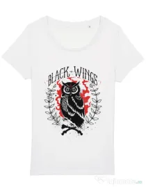 Tricou STANLEY STELLA dama Black wings Alb