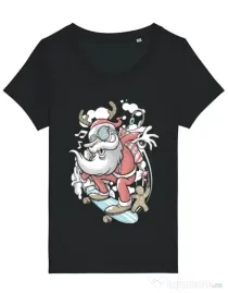 Tricou STANLEY STELLA dama Skater Santa Negru