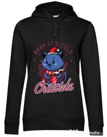 Hoodie dama cu gluga Its cold outside Negru