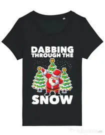 Tricou STANLEY STELLA dama Dabbing Santa Negru