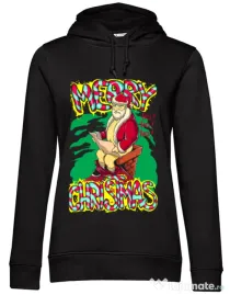 Hoodie dama cu gluga Naughty Santa Negru