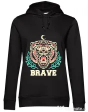 Hoodie dama cu gluga Brave Negru