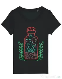 Tricou STANLEY STELLA dama Shark in a bottle Negru