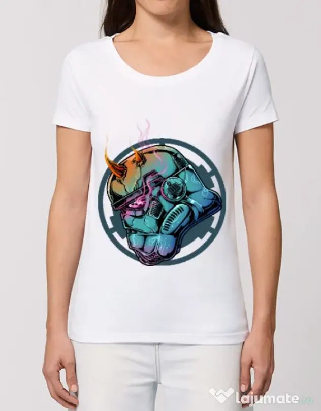 Tricou STANLEY STELLA dama Helmet demons Alb