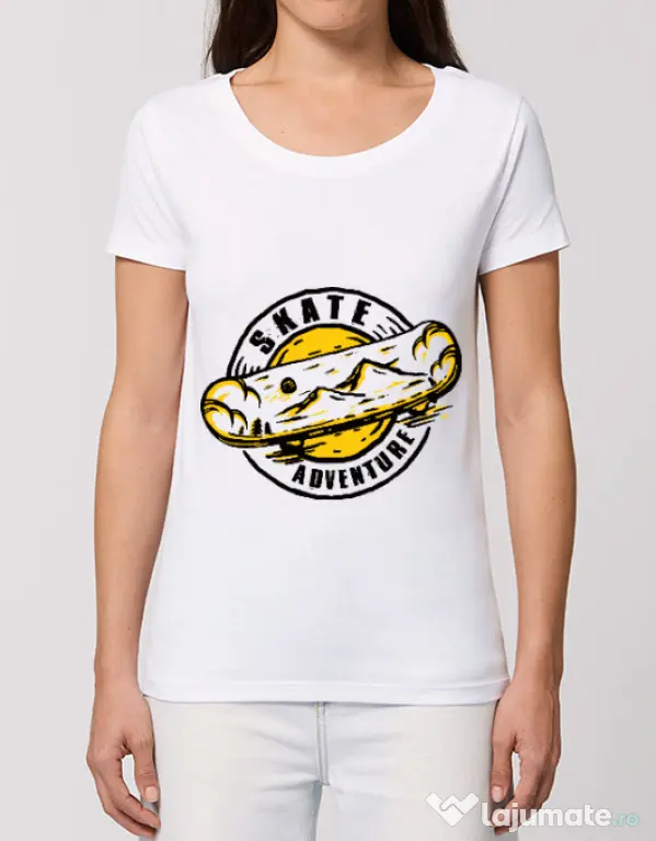 Tricou STANLEY STELLA dama Skate adventure Alb