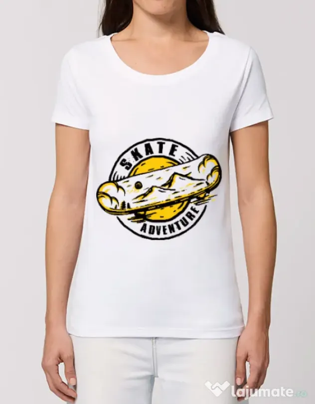 Tricou STANLEY STELLA dama Skate adventure Alb