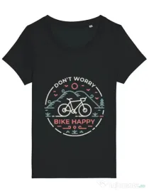 Tricou STANLEY STELLA dama Don't worry bike happy Negru