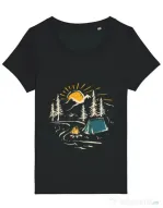 Tricou STANLEY STELLA dama Camping Negru