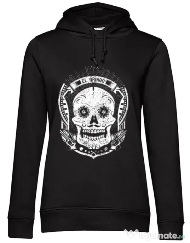 Hoodie dama cu gluga El gringo Negru