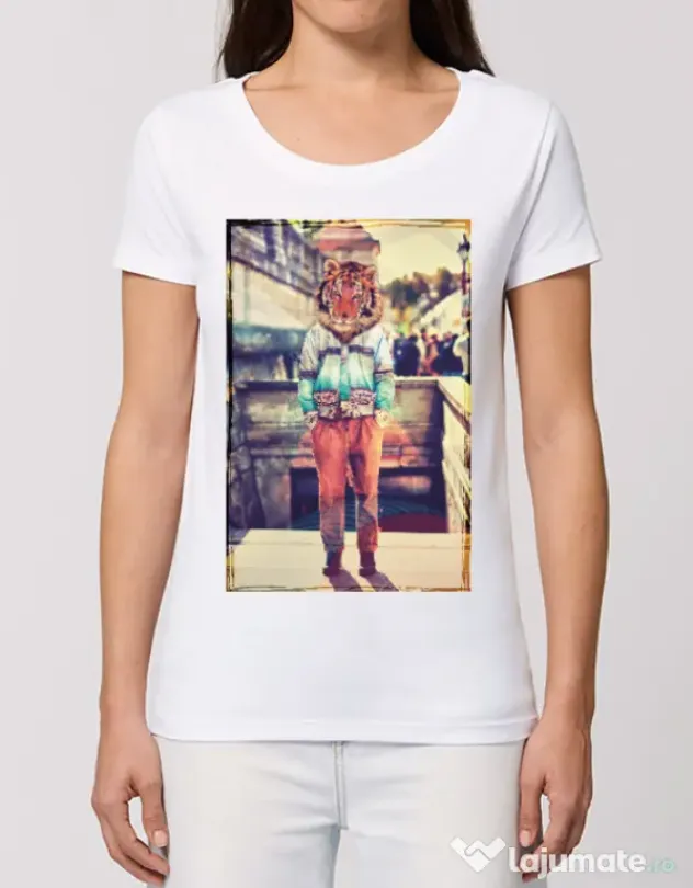 Tricou STANLEY STELLA dama Tiger head Alb