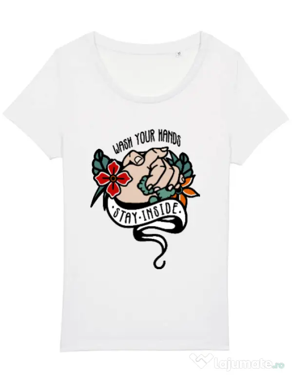 Tricou STANLEY STELLA dama Wash your hands Alb