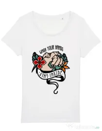 Tricou STANLEY STELLA dama Wash your hands Alb