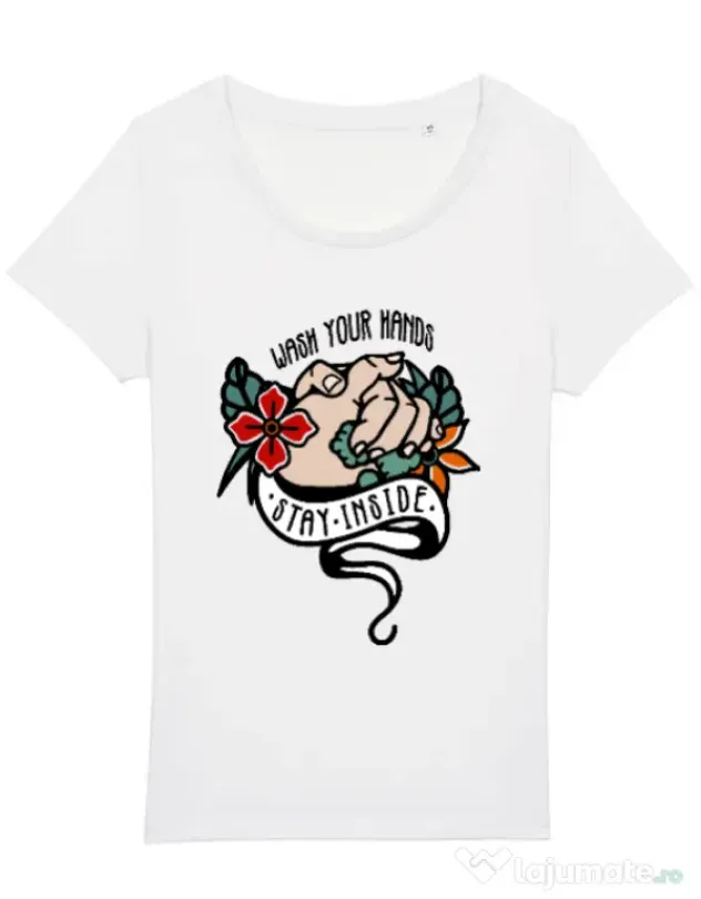 Tricou STANLEY STELLA dama Wash your hands Alb