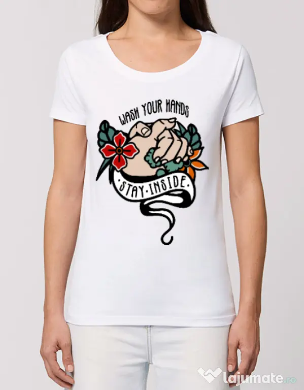 Tricou STANLEY STELLA dama Wash your hands Alb