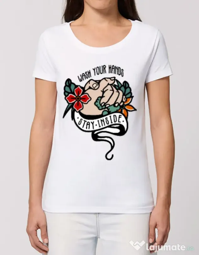 Tricou STANLEY STELLA dama Wash your hands Alb