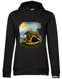 Hoodie dama cu gluga I stay home Negru