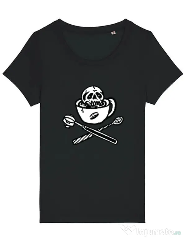 Tricou STANLEY STELLA dama Death before decaf Negru
