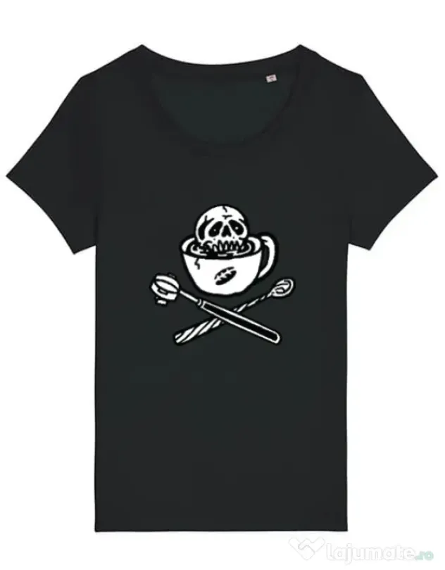 Tricou STANLEY STELLA dama Death before decaf Negru