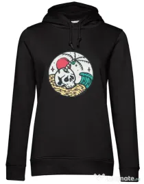 Hoodie dama cu gluga Skull and beach Negru