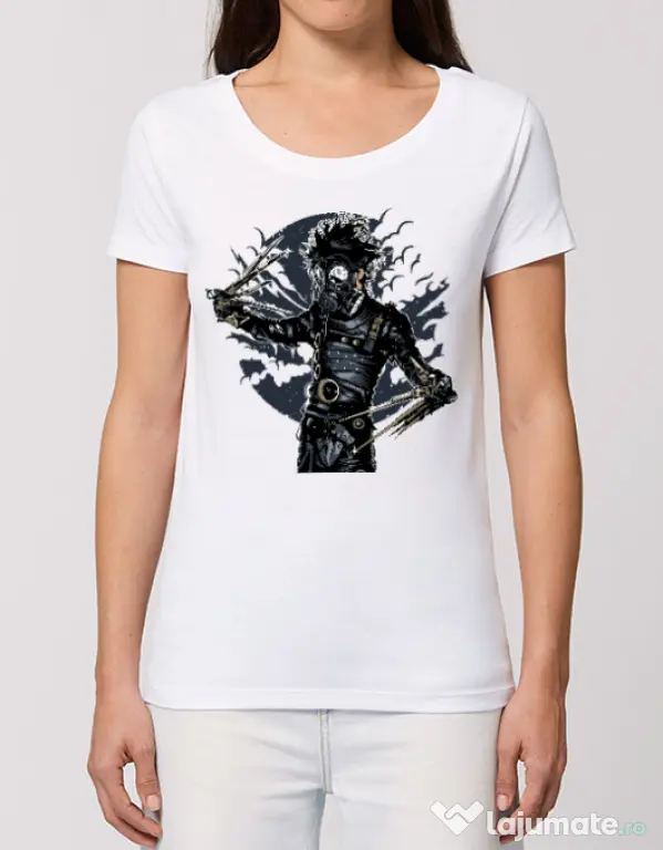 Tricou STANLEY STELLA dama Gas mask scissor Alb
