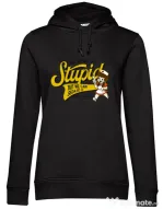 Hoodie dama cu gluga Can\'t fix stupid Negru