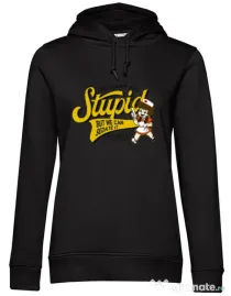 Hoodie dama cu gluga Can\'t fix stupid Negru