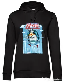 Hoodie dama cu gluga Cleaning league gel Negru