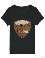 Tricou STANLEY STELLA dama Camp cliffs Negru